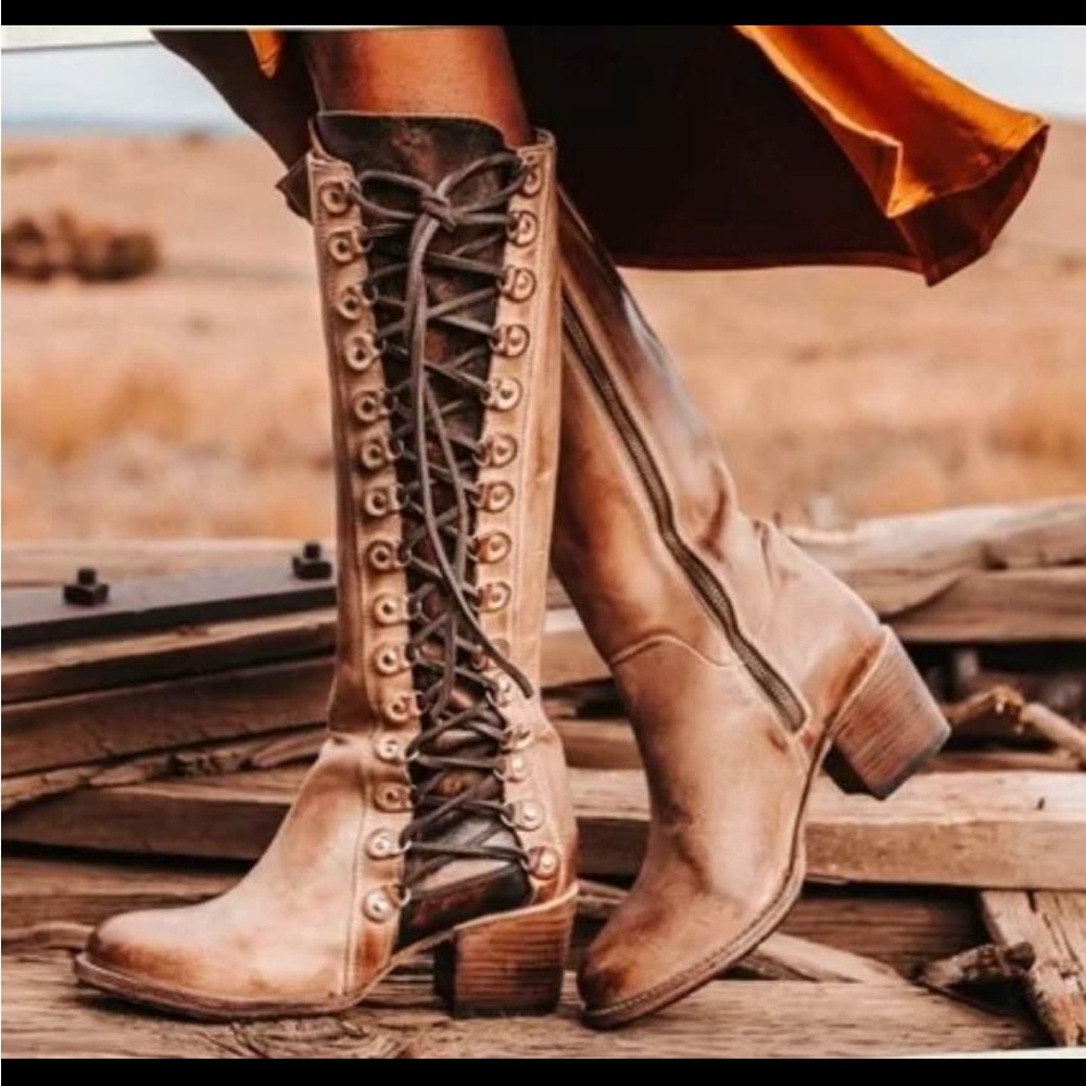 Freebird by Steven Two-Tone Lace Up Boots